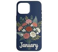 Custodia per iPhone 16 Pro Max January Birth Flower Carnation Snowdrop Cute Floral Birthday