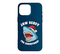 Custodia per iPhone 16 Pro Max Jaw Ready For Christmas - Divertente squalo bianco natalizio
