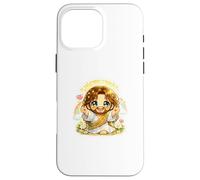 Custodia per iPhone 16 Pro Max Jesus Kawaii Chibi Open Arms Vieni da me Benvenuto Arte