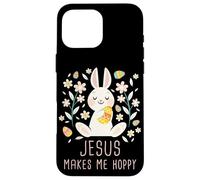 Custodia per iPhone 16 Pro Max Jesus Makes Me Hoppy - Girls & Women Easter Christian Faith