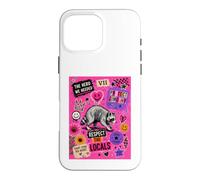 Custodia per iPhone 16 Pro Max Jimothy rispetta la gente del posto Punk Pop Collage Raccoon Seattle