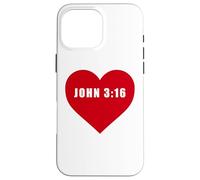 Custodia per iPhone 16 Pro Max John 3:16 GOD So Loved The World Bible Verse Reference Heart