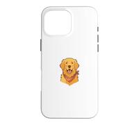 Custodia per iPhone 16 Pro Max Joyful Golden Retriever Pup Bandana Ritratto Dog Lover Art