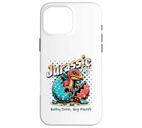Custodia per iPhone 16 Pro Max Jurassic Joy Baby Dinosaur Big Heart Cute Dino Art