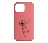 Custodia per iPhone 16 Pro Max Just Breathe Dandelion Butterfly Inspirational Boho Floral