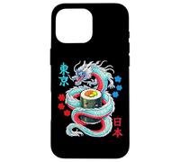 Custodia per iPhone 16 Pro Max Kawaii Anime Sushi Roll Food Protetto Da Japanese Dragon