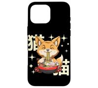 Custodia per iPhone 16 Pro Max Kawaii Neko Otaku Ramen Fox Anime Ramen