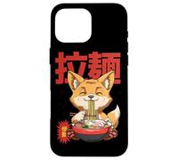 Custodia per iPhone 16 Pro Max Kawaii Neko Otaku Ramen Fox Ramen