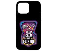 Custodia per iPhone 16 Pro Max Keep Calm and Flip On Retro Pinball Arcade Game