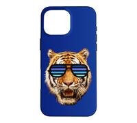 Custodia per iPhone 16 Pro Max Kids Tiger - Occhiali da sole blu a righe per bambini, ragazzo, ragazza