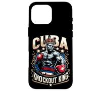 Custodia per iPhone 16 Pro Max King Cuba Crown Knockout di boxe cubano