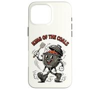 Custodia per iPhone 16 Pro Max King of the Coals Retro Cartoon BBQ Kettle Grill Grill