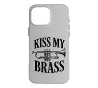 Custodia per iPhone 16 Pro Max Kiss My Brass tromba gioco di parole divertente band musicista gioco di parole