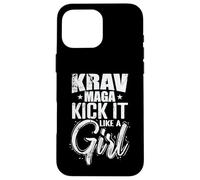 Custodia per iPhone 16 Pro Max Krav Maga Kick It Like a Girl Elegance in azione
