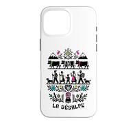 Custodia per iPhone 16 Pro Max La Désalpe Alpine Mucca Pastore Tradizione Folk Art