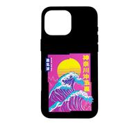 Custodia per iPhone 16 Pro Max La Grande Onda, Vaporwave Anime Estetica Glitch Giapponese