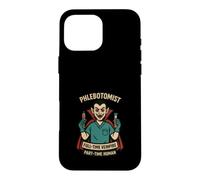 Custodia per iPhone 16 Pro Max Laboratorio di sangue di estrazione del sangue divertente flebotomista vampiro gioco di parole
