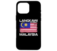 Custodia per iPhone 16 Pro Max Langkawi Bandiera Malesia Distressed Orgoglio Malese