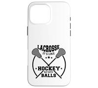 Custodia per iPhone 16 Pro Max LAX Lacrosse Giocatore Hockey Con Palline CAPRA Lacrosse