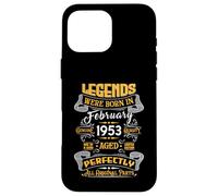Custodia per iPhone 16 Pro Max Legend February 1953 Vintage 73rd Birthday Tees Made in 1953