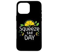 Custodia per iPhone 16 Pro Max Lemon Coffee Squeeze the Day Sign,When Life Gives You Lemons