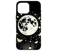 Custodia per iPhone 16 Pro Max Lepidotteri Lunari Artistico Luna e Farfalla Notte Cielo