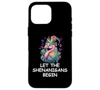 Custodia per iPhone 16 Pro Max Let the Shenanigans Begin St Patricks Flamingo Mardi Gras