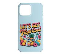 Custodia per iPhone 16 Pro Max Let's Get Tropi-Cool Flamingo Ananas Beach Graphic