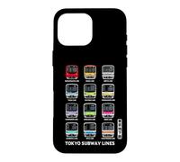 Custodia per iPhone 16 Pro Max Linee ferroviarie della metropolitana di Tokyo Kanji Marunouchi Ginza Hibiya Oedo
