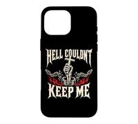 Custodia per iPhone 16 Pro Max L'inferno non poteva tenermi Christian Cross Catene spezzate
