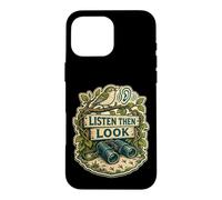 Custodia per iPhone 16 Pro Max LISTEN THEN LOOK Ascolto degli uccelli nel bosco