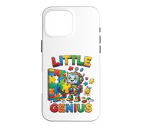 Custodia per iPhone 16 Pro Max Little Genius Robot Puzzle Builder Design per bambini