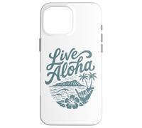 Custodia per iPhone 16 Pro Max Live Aloha Shaka Surf Wave Ibisco Hawaii DiamondHead Art