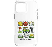 Custodia per iPhone 16 Pro Max Livelli divertenti del golf Detti divertenti sul golf Nerd geometrici