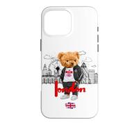 Custodia per iPhone 16 Pro Max Londra Royal Teddy Bear Bad Boy Illustrazione Grafica Anime