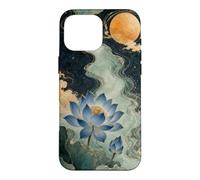 Custodia per iPhone 16 Pro Max Loto blu sotto un cielo pieno di stelle