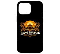 Custodia per iPhone 16 Pro Max Luang Prabang Laos Tramonto Tempio Viaggi Design