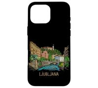 Custodia per iPhone 16 Pro Max Lubiana Slovenia souvenir da viaggio regalo punto di riferimento della città