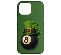Custodia per iPhone 16 Pro Max Lucky Eight 8 Ball Shirt with Shamrock and Four Leaf Clover