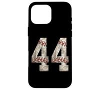Custodia per iPhone 16 Pro Max Maglia da baseball numero 44 Outfit Distressed Ball Design