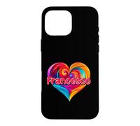 Custodia per iPhone 16 Pro Max Maglietta con scritta "I Heart Love Francesco", con nome colorato