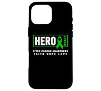 Custodia per iPhone 16 Pro Max Maglietta per la consapevolezza del cancro al fegato - Consapevolezza degli eroi del cancro al feg