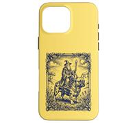 Custodia per iPhone 16 Pro Max Mago Cavalcando Bulldog Francese Fantasy Art
