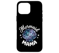 Custodia per iPhone 16 Pro Max Mama Of The Birthday Sirena Shell Rosa Fiore Corrispondenza