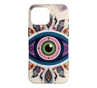 Custodia per iPhone 16 Pro Max Mandala Evil Eye Art Style Boho Hippie estetica tribale