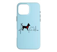 Custodia per iPhone 16 Pro Max Maneto Andalusia Dog Battito cardiaco ECG I miei cani sono il mio cardio