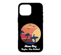 Custodia per iPhone 16 Pro Max Manu Bay Raglan Nuova Zelanda Surf Vintage Surf Spiaggia Sole