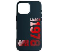 Custodia per iPhone 16 Pro Max Marzo 1978 Anno Leggendario 1978 Retro 1978 Vintage 1978
