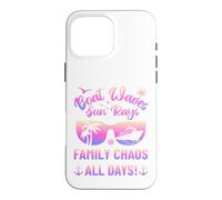 Custodia per iPhone 16 Pro Max Matching Family Boat Waves Sun Rays Family Chaos All Days