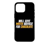 Custodia per iPhone 16 Pro Max Matematica, Insegnante divertente darà consigli di matematica per il cioccolato